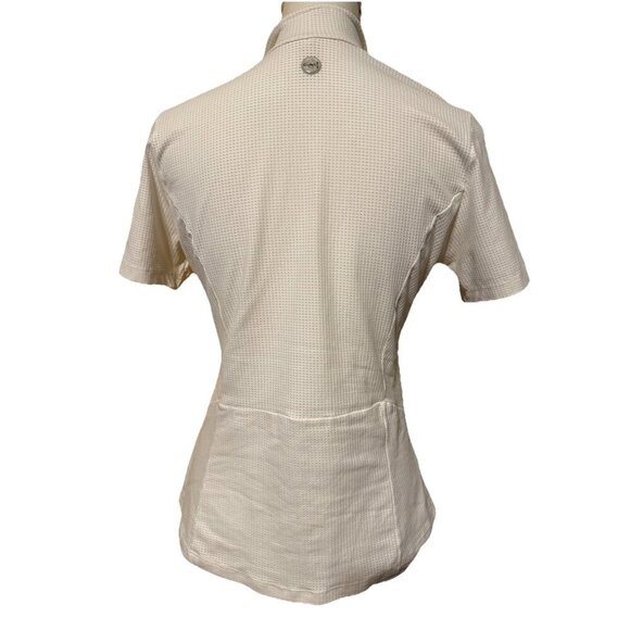 GIGI Vintage White Athletic Shirt XL Breathable Packable Zipper Short Sleeve - Picture 2 of 2